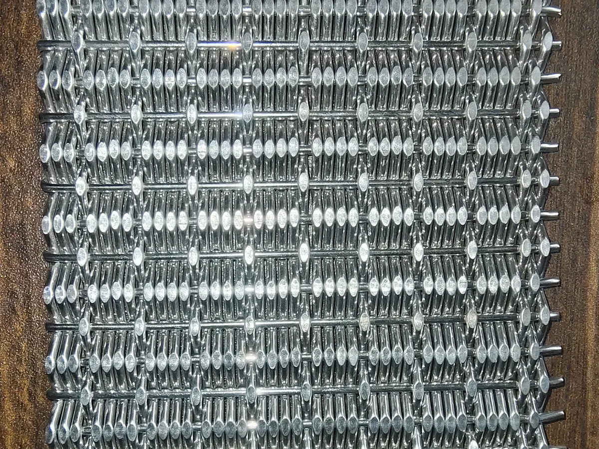 Decorative crimped wire mesh used for architectural infill and partitions