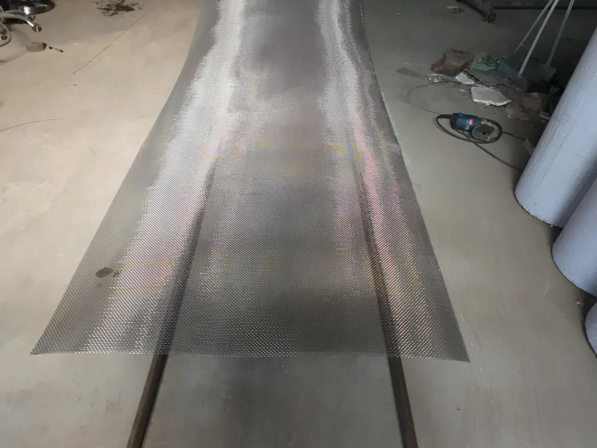 Roll of stainless steel crimped wire mesh at the Anping Hand in Hand factory