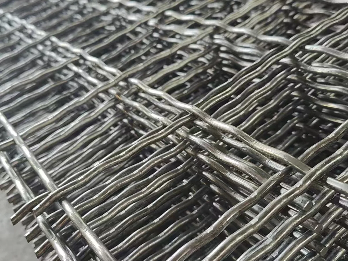 65Mn manganese steel crimped mesh used as mining screen and support mesh