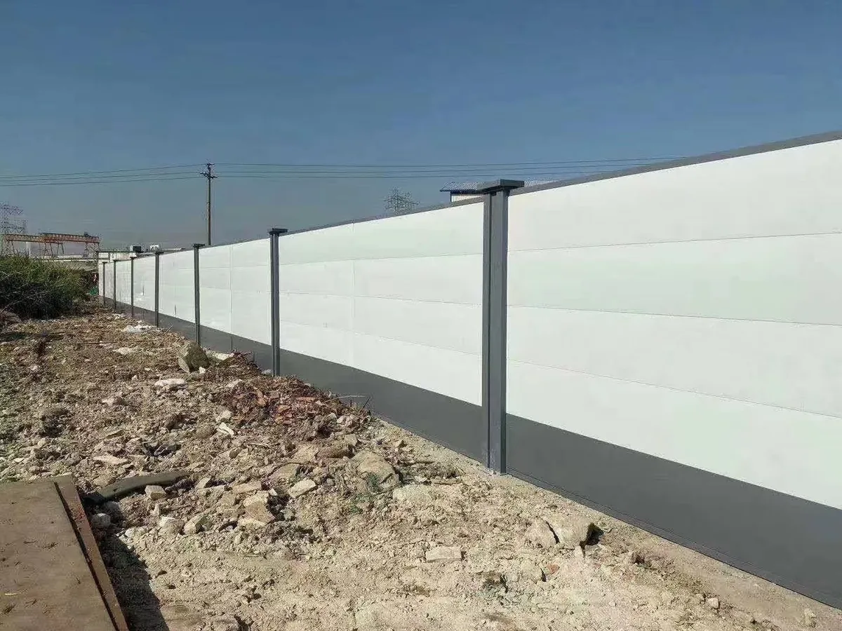 Detail of welded wire intersections on a temporary construction fence panel