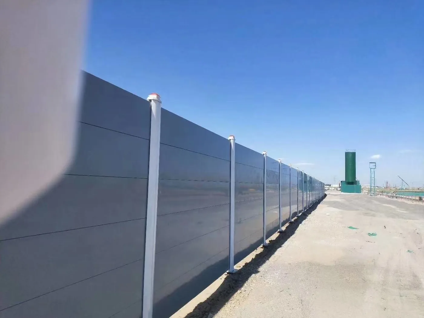 Temporary fence panel detail with frame and mesh